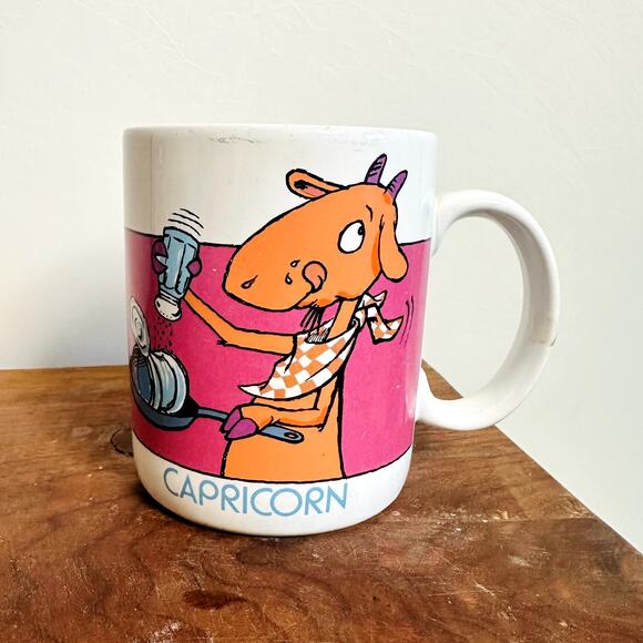 Vintage 90s Capricorn Zodiac Sign Coffee Cup - Picture 1 of 7